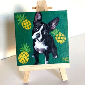 Bulldog dog canvas painting, gift, decoration, souvenir, pet, dog