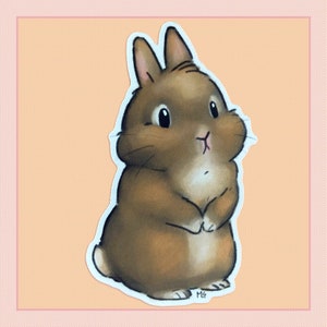 Sticker lapin marron clair - papeterie, scrapbooking, autocollant