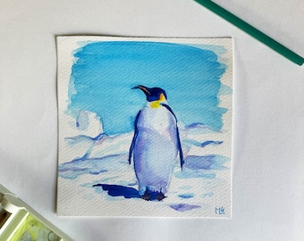 Original emperor penguin painting