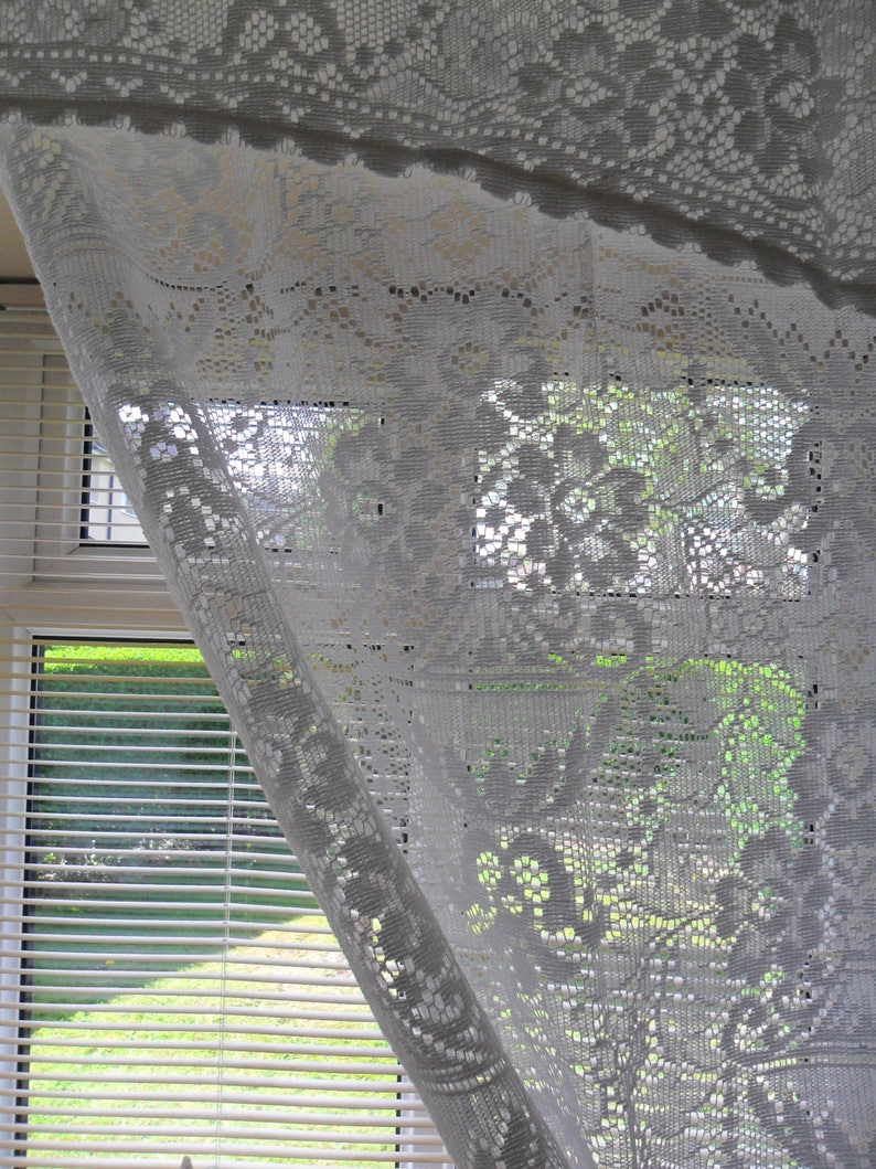 4 Piece Scottish Tailored White Lace Curtain Window Set. 1 Etsy