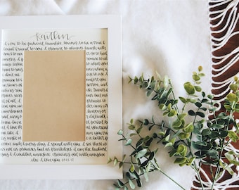 Modern Calligraphy Picture Frame Matte with Wedding Vows- Handlettered Vows - Letter to the Bride - Letter to the Groom- Anniversary Gift