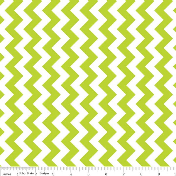 Riley Blake Fabric - Medium Chevron Lime Green - sold by the yard