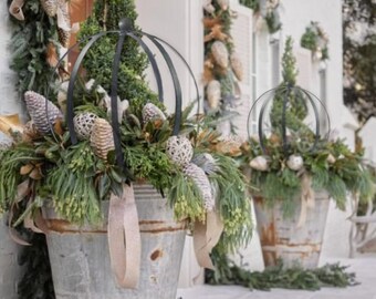 EXTRA LARGE Steel Sphere Trellis | Winter Planter | Iron Obelisk | Christmas | Metal | Home and Garden | Modern Art | Made in the USA