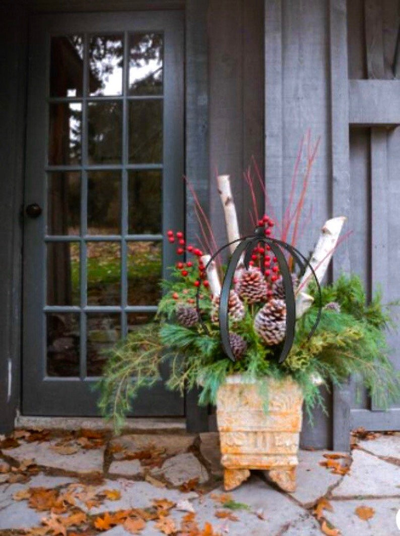 SMALL Steel Sphere Planter Trellis Metal Garden Art Garden Etsy