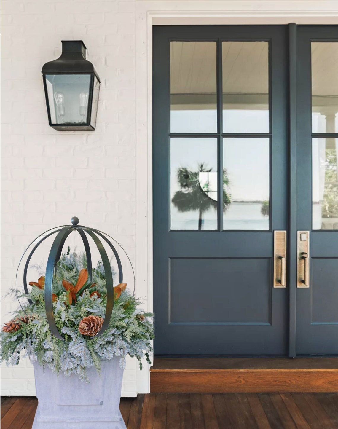 Set of 2 LARGE Steel Sphere Trellis Metal Garden Art Etsy