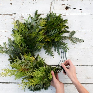 Wreath Making Kit DIY Mix of Fresh Cut Oregon Greenery Christmas Wreath ...