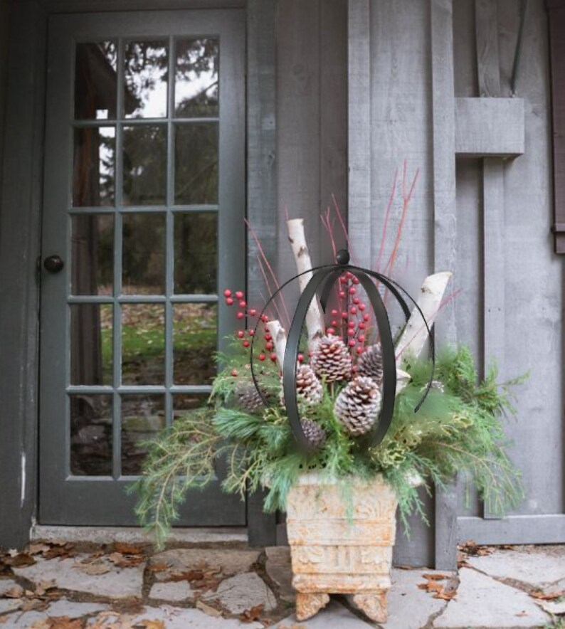LARGE Steel Sphere Trellis Metal Garden Art Container | Etsy