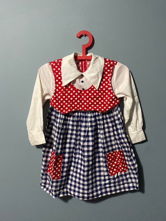 70s vintage polka dot girls dress Carol Evans JCPe