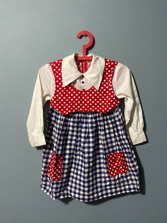 70s vintage polka dot girls dress Carol Evans JCPe