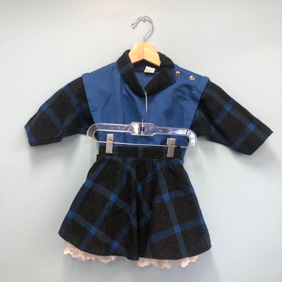 blue plaid outfit