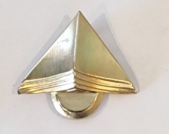 Vintage, art deco, geometric, design, gold tone brooch