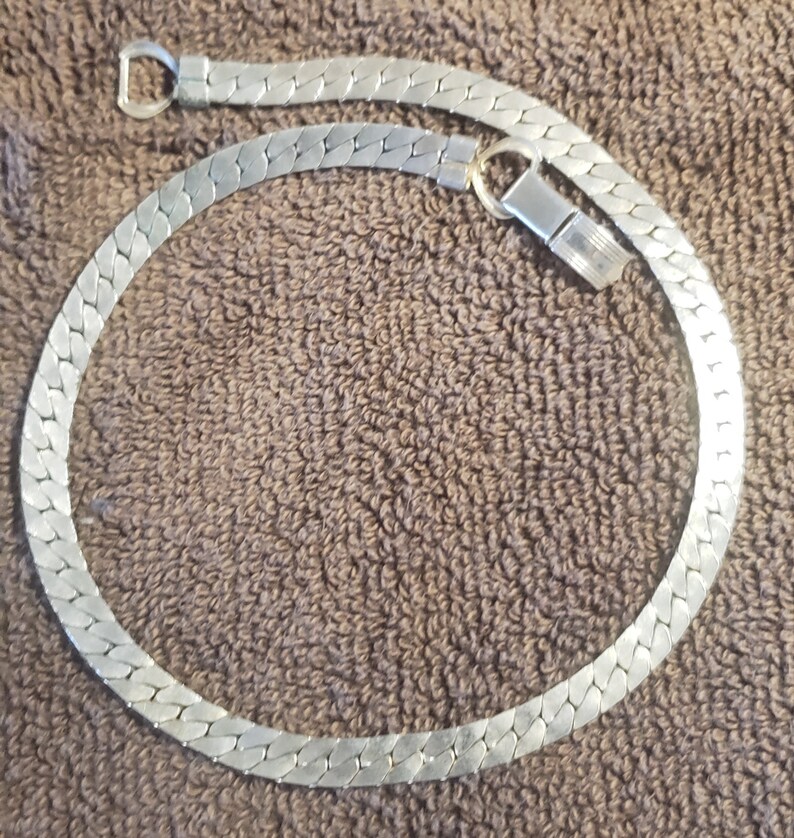 necklace silver tone Vintage heavy