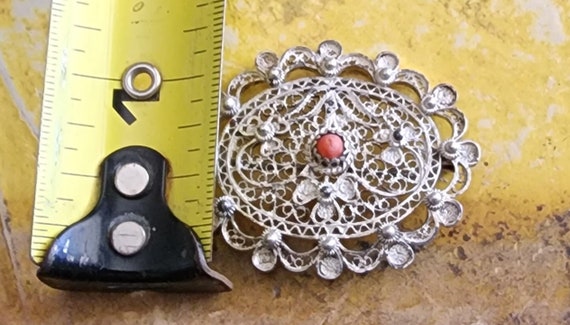 Vintage, silver filigree, brooch - image 9
