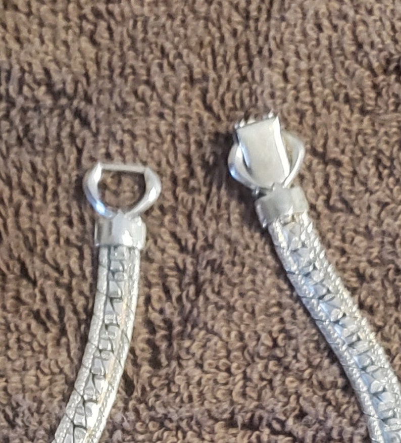 necklace silver tone Vintage heavy