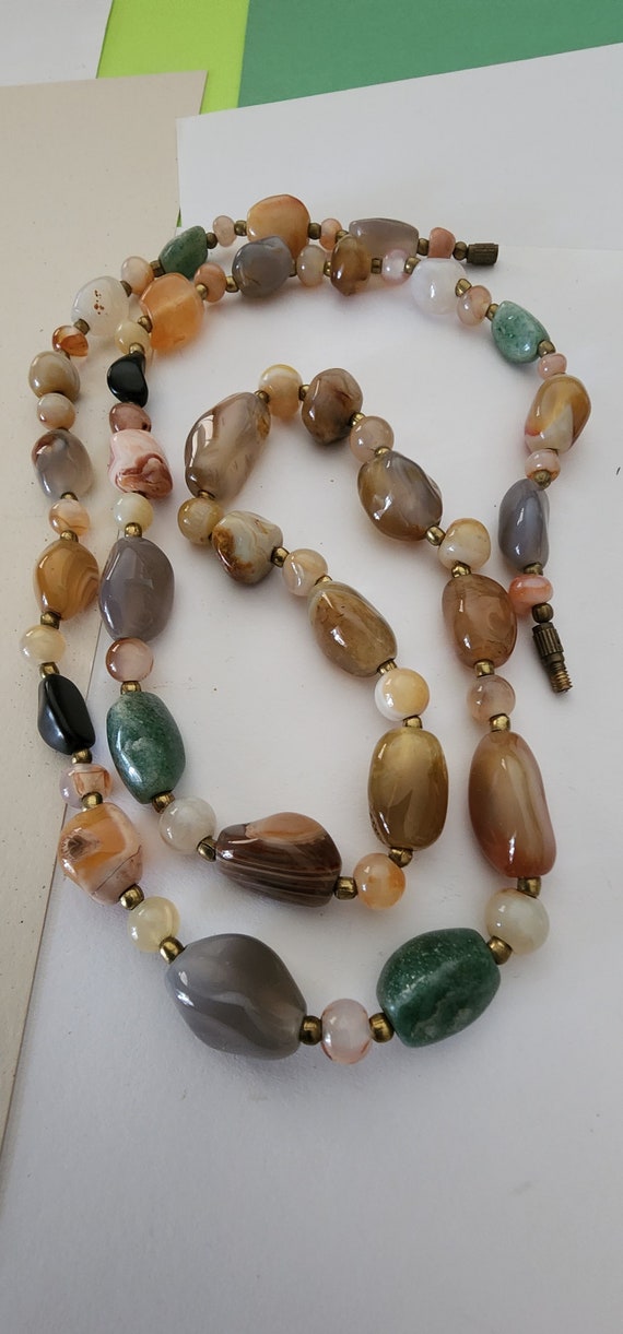 *multi stone beaded necklace - Gem