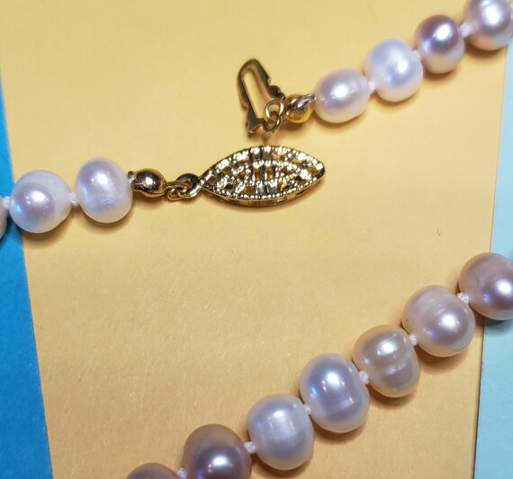 Vintage, real pearl, pink, lavendar, cream colore… - image 5