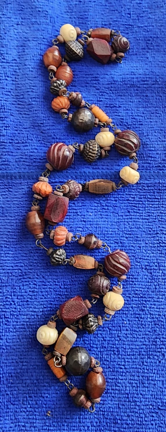 Vintage, mixed beaded necklace, costume jewelry