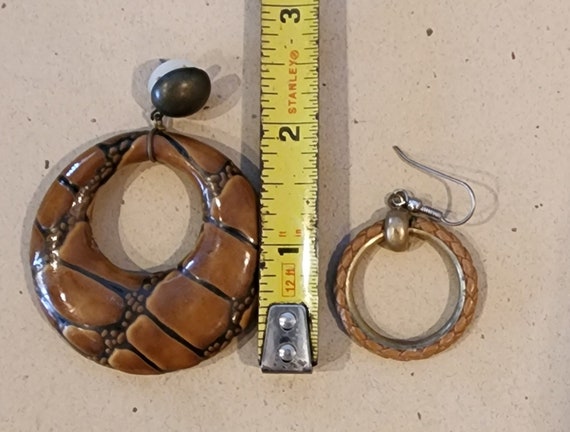 Vintage, 2 pairs of loop, dangle earrings - image 3