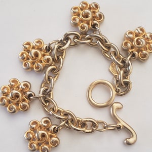 Vintage, Clara Studios, flower type charm type bracelet