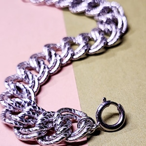 Vintage heavy double link chain bracelet