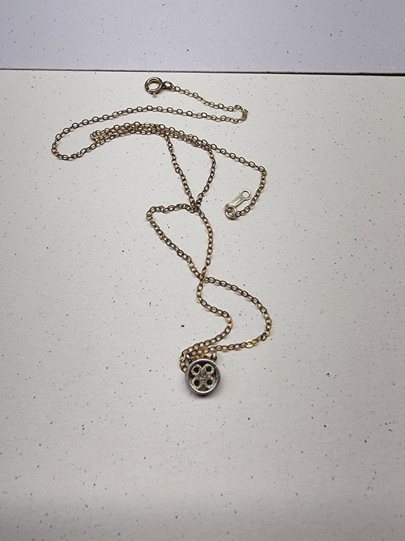 Vintage, shamrock style, sterling pendant necklace - image 4