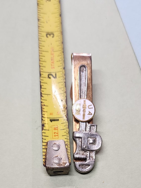 Vintage, UA plumbers, wrench tie clip, service ti… - image 3