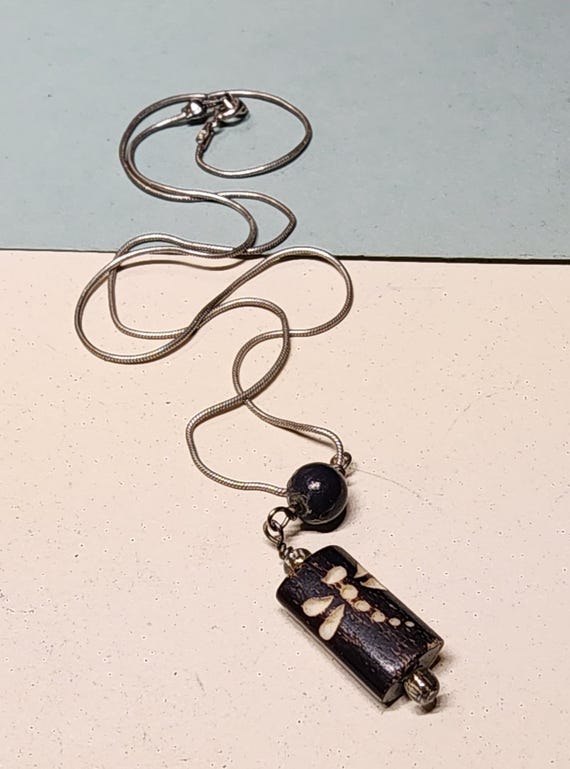 Vintage rectangular etched dragonfly design penda… - image 2