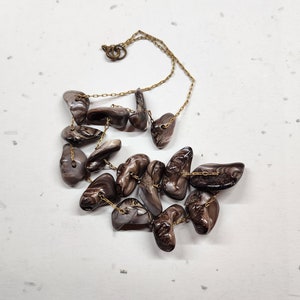 Vintage  sea shell, small, beaded necklace