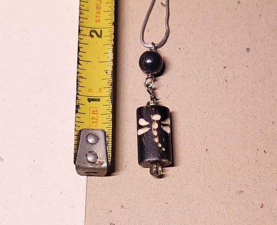 Vintage rectangular etched dragonfly design penda… - image 5