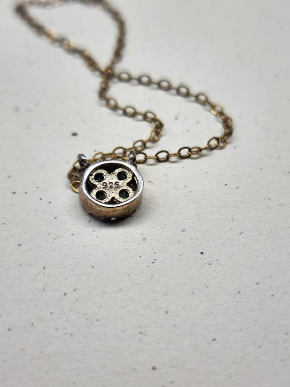 Vintage, shamrock style, sterling pendant necklace - image 6