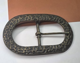 Vintage large heavy brass belt buckle