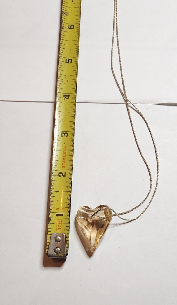Vintage, faceted heart shaped, light peach colore… - image 7
