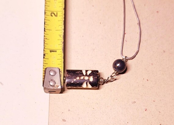 Vintage rectangular etched dragonfly design penda… - image 4