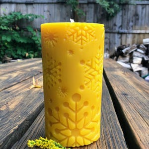 Bougie pilier en cire d&#39;abeille : 20 oz, combustion de plus de 100 heures