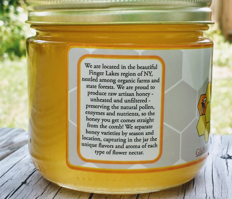 Raw Black Locust honey 1 lb honey jar unheated and unfiltered pure raw varietal honey from Ithaca New York image 5