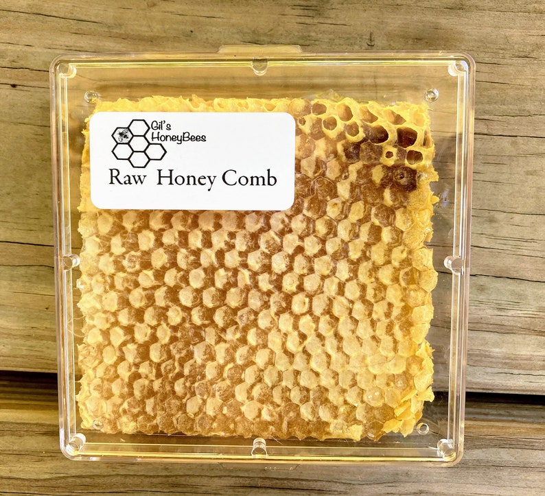 Raw honeycomb. Raw honey comb filled with pure honey real comb honey, raw food, 12-16oz image 2