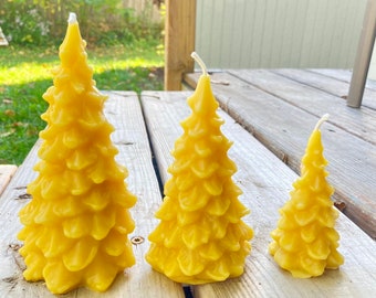 Christmas tree candles, evergreen candles, spruce candles, 100% pure beeswax