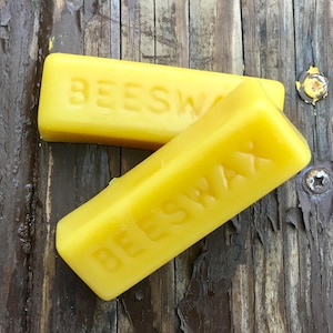 Pure beeswax bars, 2 sticks 1 ounce each, great for candle making, cosmetics, beeswax wraps, lip balms, and beeswax wood finish