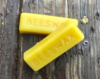 Pure beeswax bars, 2 sticks 1 ounce each, great for candle making, cosmetics, beeswax wraps, lip balms, and beeswax wood finish