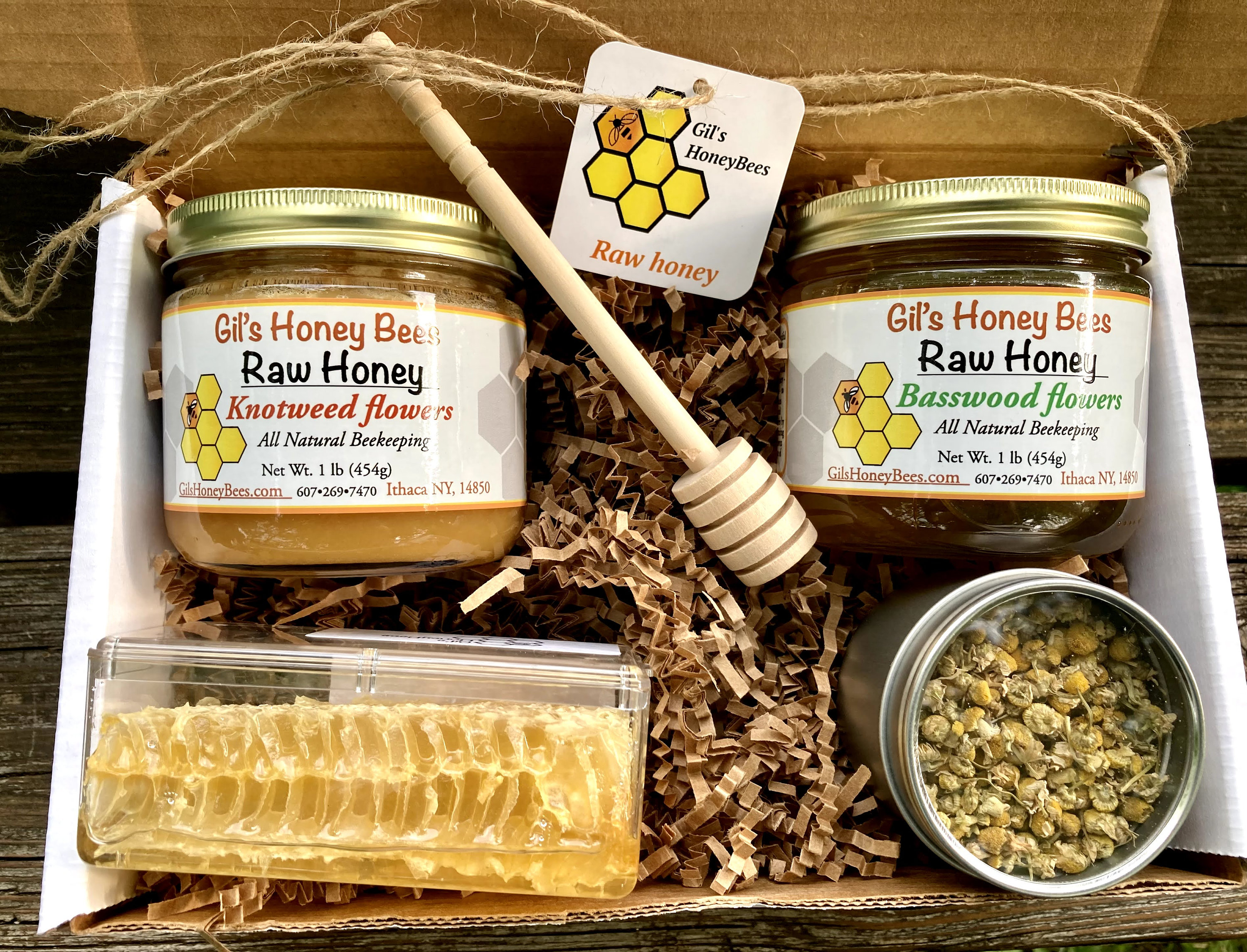 Gourmet gift basket NY raw honey comb honey and FairTrade Etsy