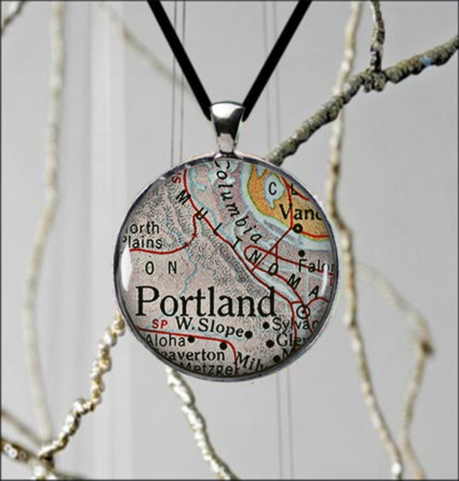 Portland Oregon State Map Necklace USA Custom Jewelry Etsy
