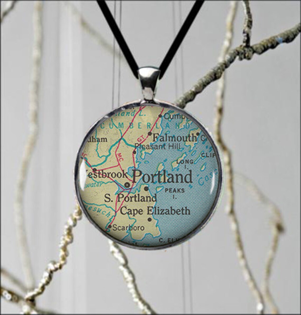 Portland Maine State Map Necklace USA Custom Jewelry Beautiful Etsy