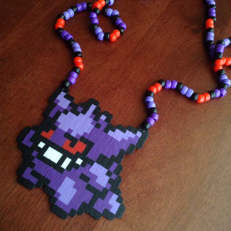 Gengar Kandi Mask with Perler Necklace Etsy