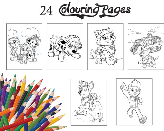 24 Assorted Children Colouring PagesColouring Book Activity | Etsy