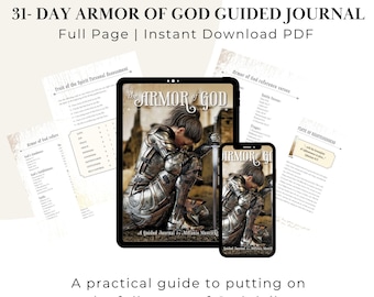 Armor Of God Printable 31 Day Workbook Journal | Full Page A4 | 158 Pages