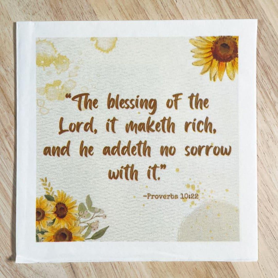 Blessing of the Lord Proverbs 10:22 Christian Paper Decoupage Napkins ...