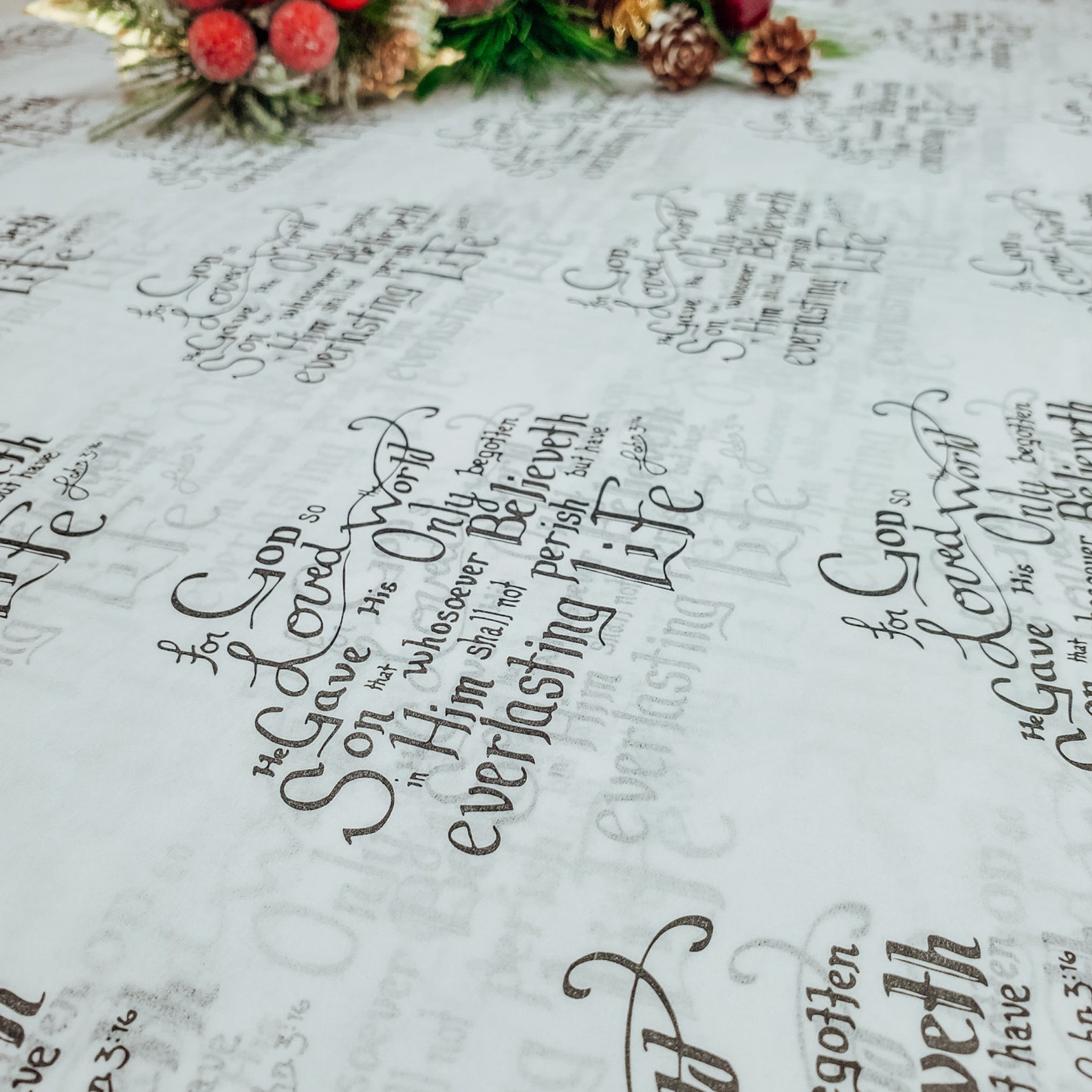 Bible Verse Gift Tissue Christian Wrapping Paper John 316 Etsy