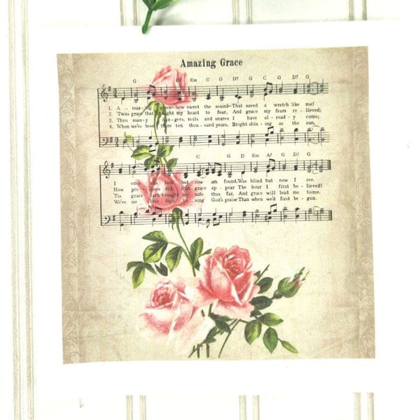 Amazing Grace & Roses Christian Paper Decoupage Napkins