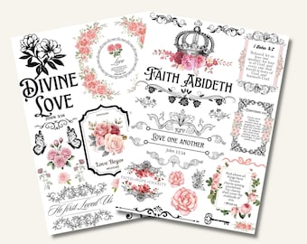 Love Never Fails Rub on Transfers A4