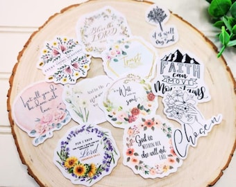 Christian Stickers Mystery Christian Sticker Bundle of Waterproof Stickers [6/12 Packs]